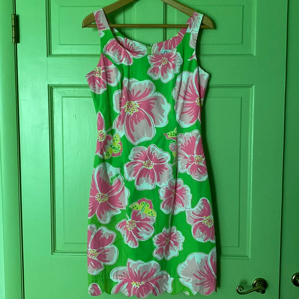 Lilly Pulitzer Hibiscus and Butterflies Shift Dress